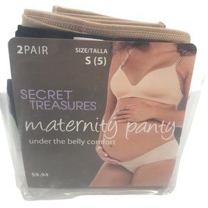 2 Pack Secret Treasures Women's Size Small 5 Maternity Panty Under Belly Comfort